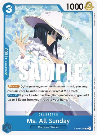 Ms. All Sunday (Promotion Pack 2023) - OP01-079 - Promo available at 401 Games Canada