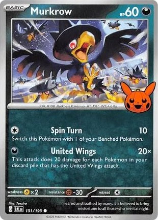 Murkrow - 131/193 - Promo (Trick or Trade BOOster Bundle) available at 401 Games Canada