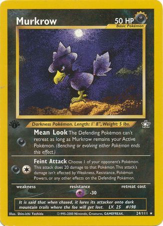 Murkrow - 24/111 - Rare - 1st Edition available at 401 Games Canada