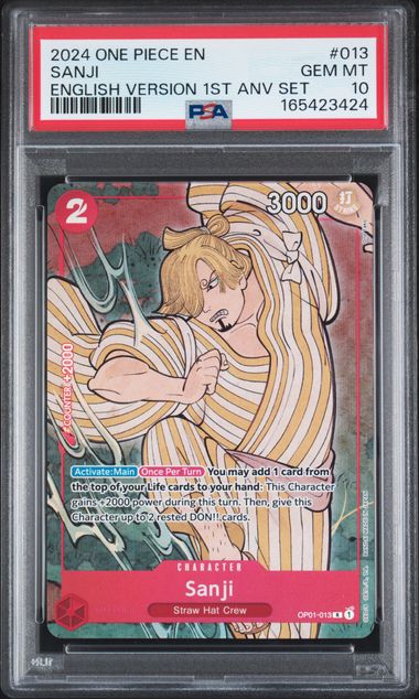 Sanji - English Version 1st Anniversary Set - GEM MINT 10