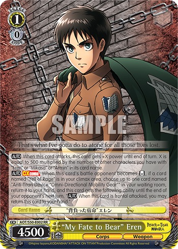 "My Fate to Bear" Eren - AOT/S50-E002 - Double Rare available at 401 Games Canada