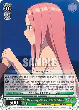 My Memory With You, Yotsuba Nakano (SR) - 5HY/W101-E026S - Super Rare available at 401 Games Canada