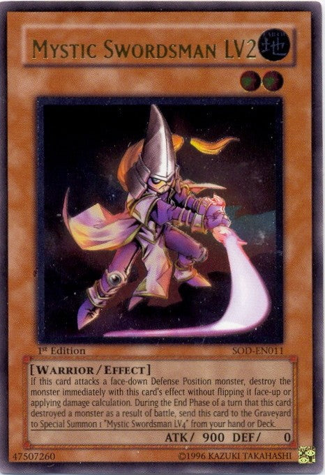 Mystic Swordsman LV2 - SOD-EN011 - Ultimate Rare - 1st Edition available at 401 Games Canada