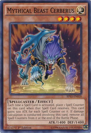 Mythical Beast Cerberus (Shatterfoil) - BP03-EN018 - Shatterfoil Rare - 1st Edition available at 401 Games Canada