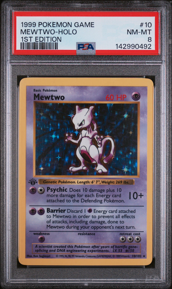 MEWTWO (10) - POKEMON GAME - 1ST EDITION - HOLO - NM-MT 8