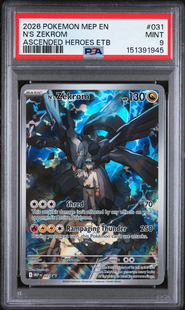 N'S ZEKROM (031) - POKEMON MEP EN-ME BLACK STAR PROMO - ASCENDED HEROES ETB - MINT 9