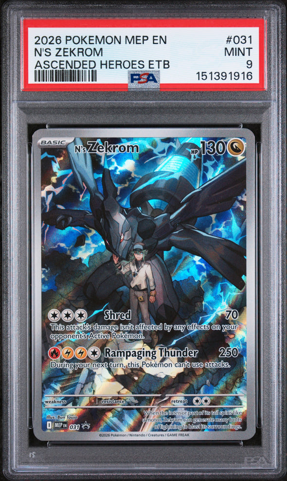 N'S ZEKROM (031) - POKEMON MEP EN-ME BLACK STAR PROMO - ASCENDED HEROES ETB - MINT 9