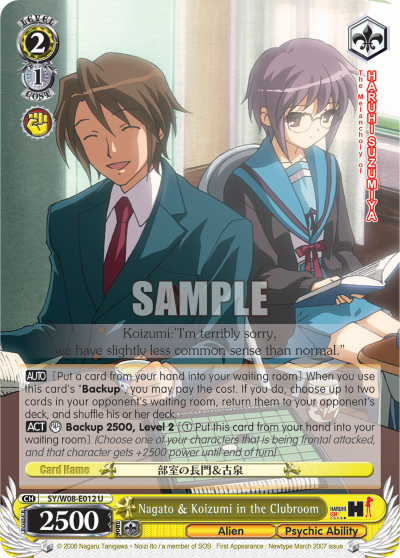 Nagato & Koizumi in the Clubroom - SY/W08-E012 - Uncommon available at 401 Games Canada