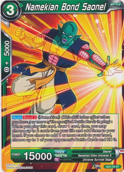 Namekian Bond Saonel - SD4-05 - Starter Rare available at 401 Games Canada