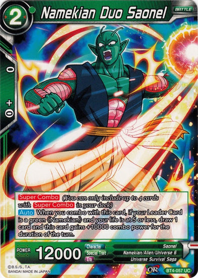 Namekian Duo Saonel - BT4-057 - Uncommon available at 401 Games Canada