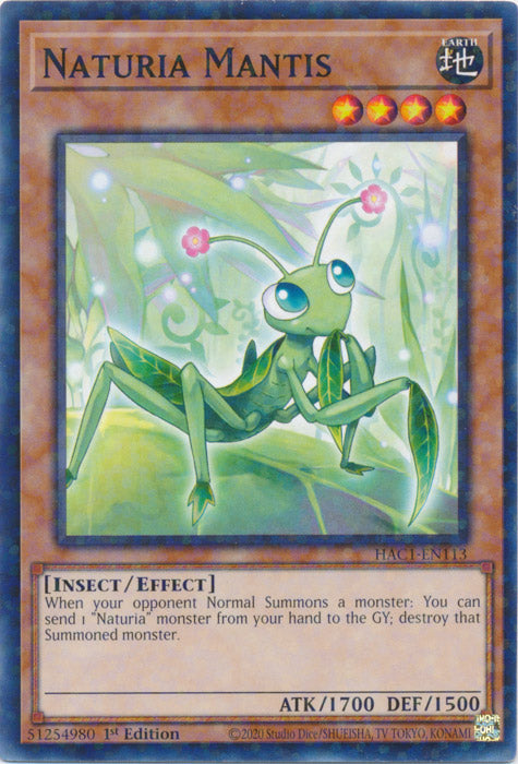 Naturia Mantis - HAC1-EN113 - Duel Terminal Normal Parallel Rare available at 401 Games Canada