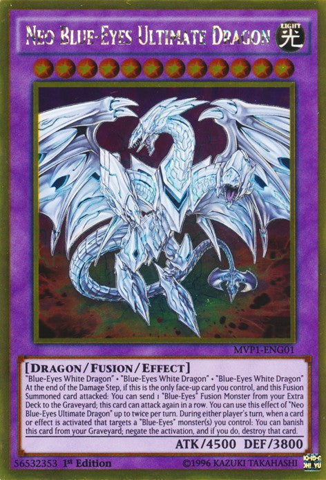 Neo Blue-Eyes Ultimate Dragon - MVP1-ENG01 - Gold Rare - 1st Edition available at 401 Games Canada