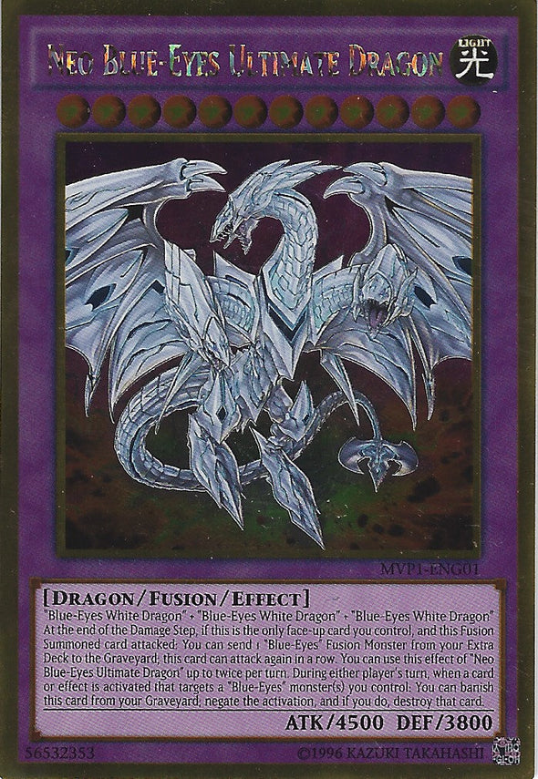 Neo Blue-Eyes Ultimate Dragon - MVP1-ENG01 - Gold Rare - Unlimited available at 401 Games Canada