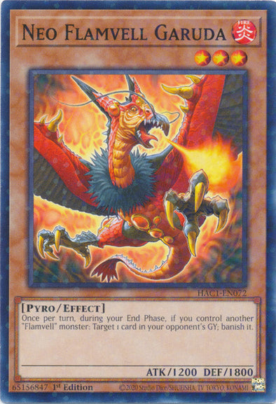 Neo Flamvell Garuda - HAC1-EN072 - Duel Terminal Normal Parallel Rare available at 401 Games Canada