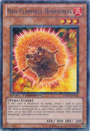 Neo Flamvell Hedgehog - DT04-EN062 - Rare Parallel Rare available at 401 Games Canada