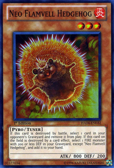 Neo Flamvell Hedgehog - HA04-EN032 - Super Rare - 1st Edition available at 401 Games Canada