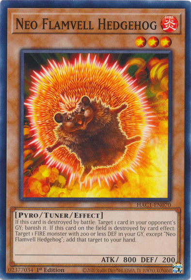 Neo Flamvell Hedgehog - HAC1-EN070 - Common available at 401 Games Canada