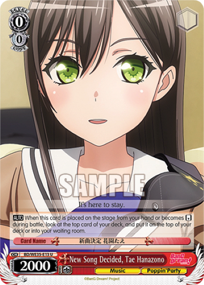 New Song Decided, Tae Hanazono - BD-WE35-E13 - Uncommon available at 401 Games Canada