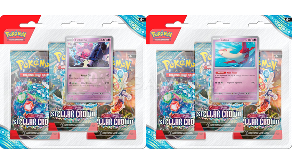 Pokemon - Scarlet and Violet - Stellar Crown - 3 Pack Blister - Bundle of 2