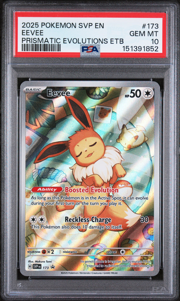 EEVEE (173) - POKEMON SVP EN-SV BLACK STAR PROMO - PRISMATIC EVOLUTIONS ETB - GEM MT 10