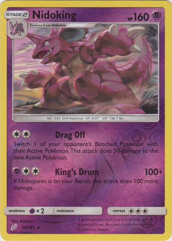 Nidoking - 59/181 - Rare - Reverse Holo available at 401 Games Canada