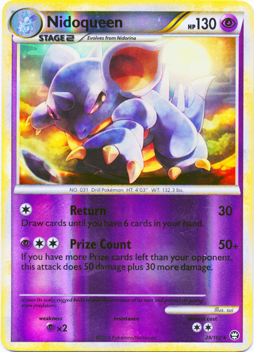 Nidoqueen - 28/102 - Rare - Reverse Holo available at 401 Games Canada