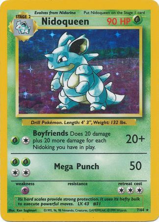 Nidoqueen - 7/64 - Holo (No Set Symbol Misprint) available at 401 Games Canada