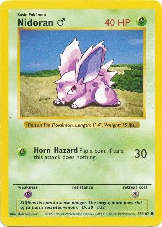 Nidoran (M) - 55/102 - Common - Shadowless available at 401 Games Canada