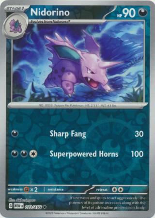 Nidorino - 033/165 - Uncommon - Reverse Holo available at 401 Games Canada