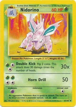 Nidorino - 37/102 - Uncommon - Unlimited available at 401 Games Canada