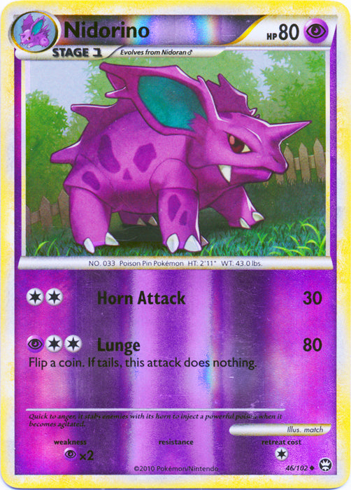 Nidorino - 46/102 - Uncommon - Reverse Holo available at 401 Games Canada