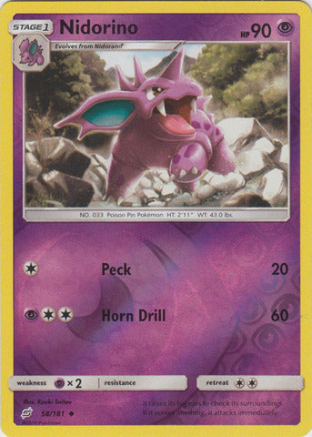 Nidorino - 58/181 - Uncommon - Reverse Holo available at 401 Games Canada