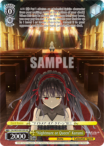 "Nightmare or Queen" Kurumi - DAL/WE33-E001OFR - Over-Frame Rare available at 401 Games Canada