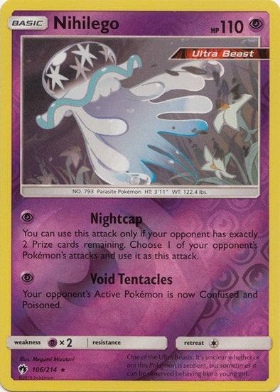 Nihilego - 106/214 - Holo Rare - Reverse Holo available at 401 Games Canada