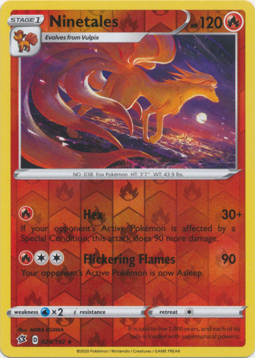 Ninetales - 025/192 - Rare - Reverse Holo available at 401 Games Canada