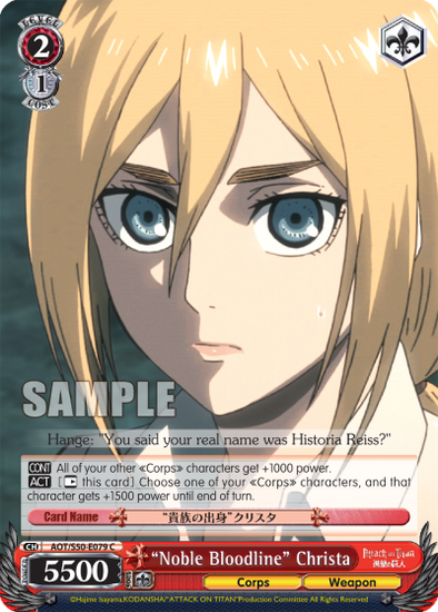 "Noble Bloodline" Christa - AOT/S50-E079 - Common available at 401 Games Canada