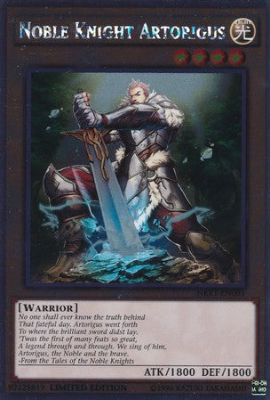 Noble Knight Artorigus - NKRT-EN003 - Platinum Rare - 1st Edition available at 401 Games Canada