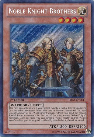 Noble Knight Brothers - PRIO-EN081 - Secret Rare - 1st Edition available at 401 Games Canada