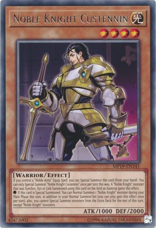 Noble Knight Custennin - MP19-EN141 - Rare - Unlimited available at 401 Games Canada