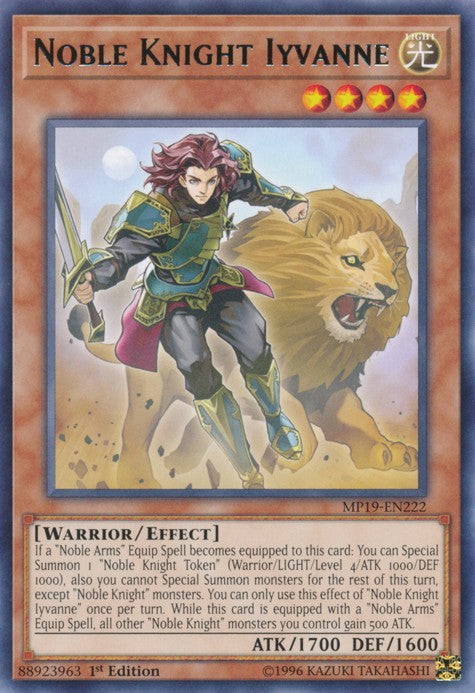 Noble Knight Iyvanne - MP19-EN222 - Rare - 1st Edition available at 401 Games Canada