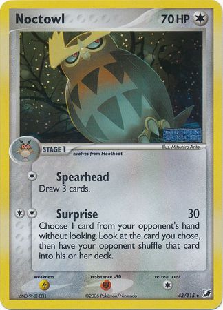 Noctowl - 43/115 - Uncommon - Reverse Holo available at 401 Games Canada