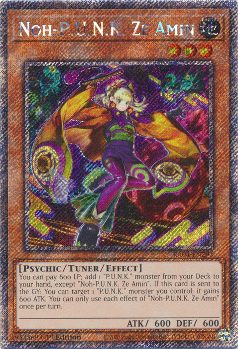 Noh-P.U.N.K. Ze Amin (Platinum Secret Rare) - RA04-EN293 - Platinum Secret Rare - 1st Edition