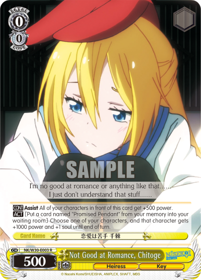 Not Good at Romance, Chitoge - NK/W30-E003 - Rare available at 401 Games Canada