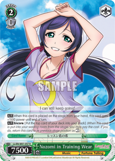 Nozomi in Training Wear - LL/EN-W01-057 - Rare available at 401 Games Canada