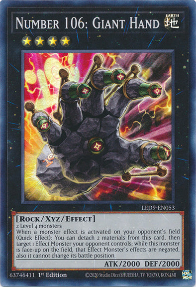 Number 106: Giant Hand - LED9-EN053 - Super Rare - 1st Edition available at 401 Games Canada