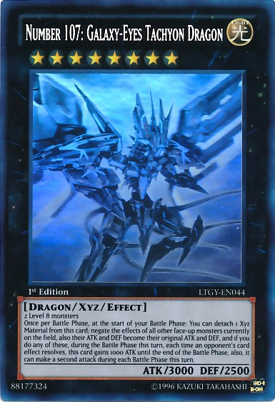 Number 107: Galaxy-Eyes Tachyon Dragon - LTGY-EN044 - Ghost Rare - 1st Edition available at 401 Games Canada