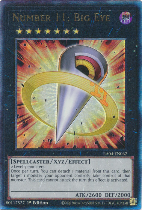Number 11: Big Eye (PUR) - RA04-EN062 - Prismatic Ultimate Rare - 1st Edition