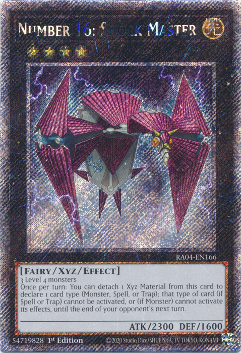 Number 16: Shock Master (Platinum Secret Rare) - RA04-EN166 - Platinum Secret Rare - 1st Edition