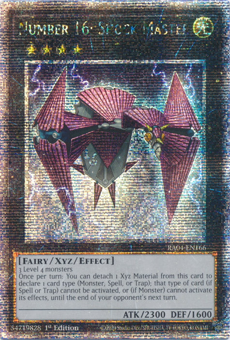 Number 16: Shock Master - RA04-EN166 - Quarter Century Secret Rare - 1st Edition