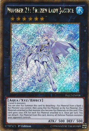 Number 21: Frozen Lady Justice - PGL2-EN018 - Gold Secret Rare - 1st Edition available at 401 Games Canada